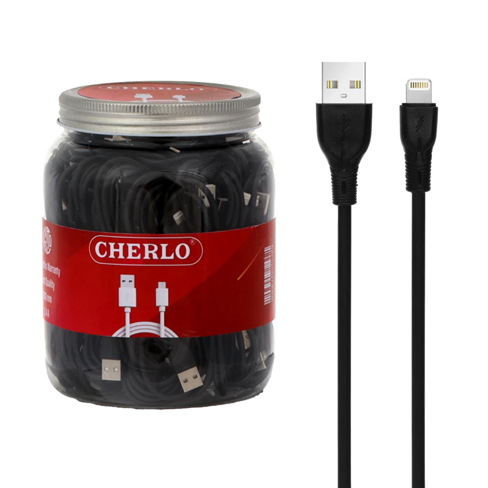 1147864 کابل شارژ 1.1 متری فست آیفون CHERLO - مشکی (بسته 40 عددی) - Image 1