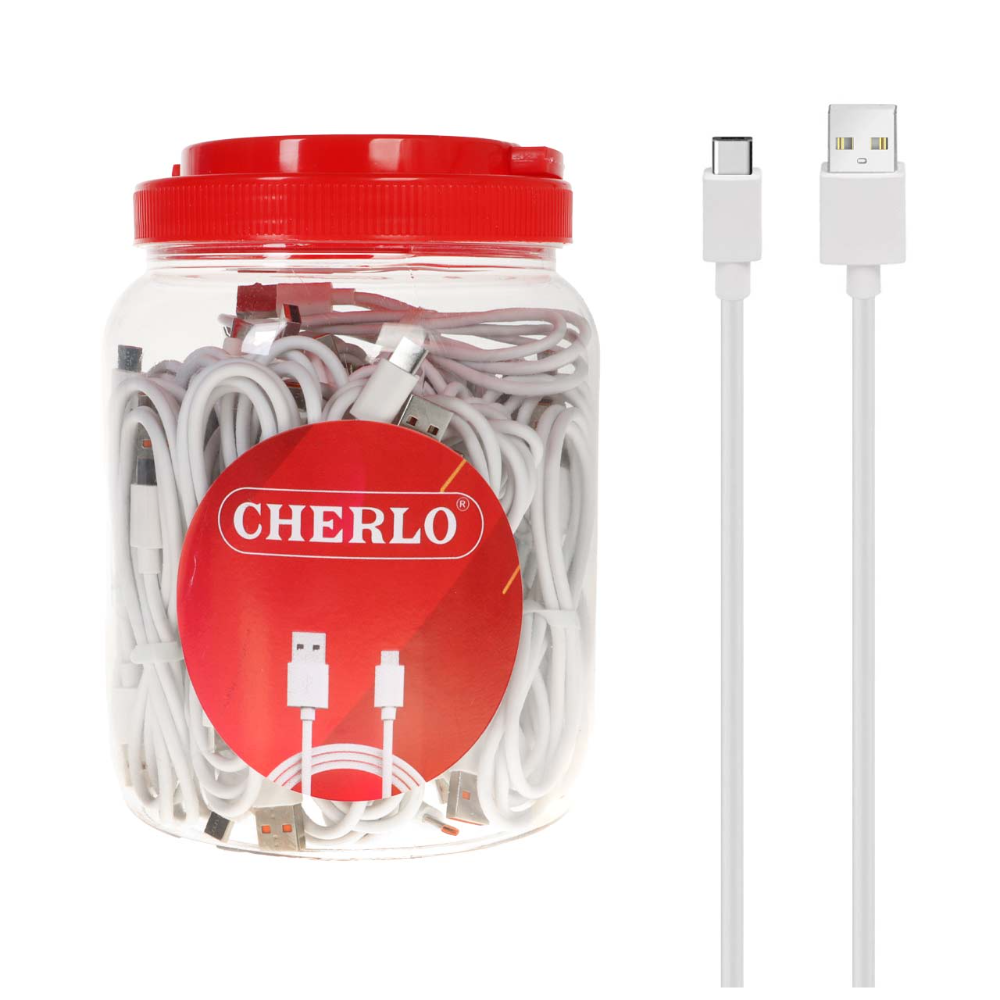 1630134 کابل شارژ 1.1 متری فست CHERLO Type-C مدل CH-TCK02 - سفید (بسته 40 عددی) - Image 1