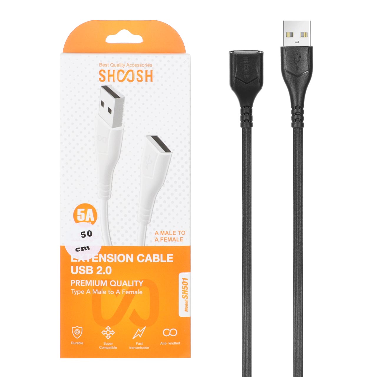 1101352 کابل افزایش طول 50 سانتی Shoosh USB2.0 مدل SH501 - Image 1