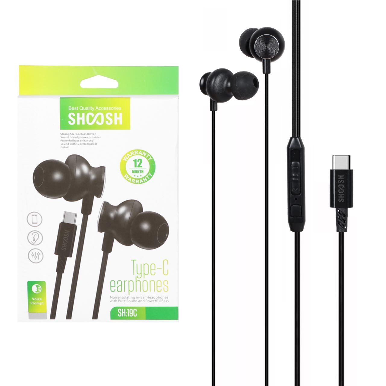 1138004 هندزفری با سیم با پورت Shoosh Type-C مدل SH-19C - Image 1