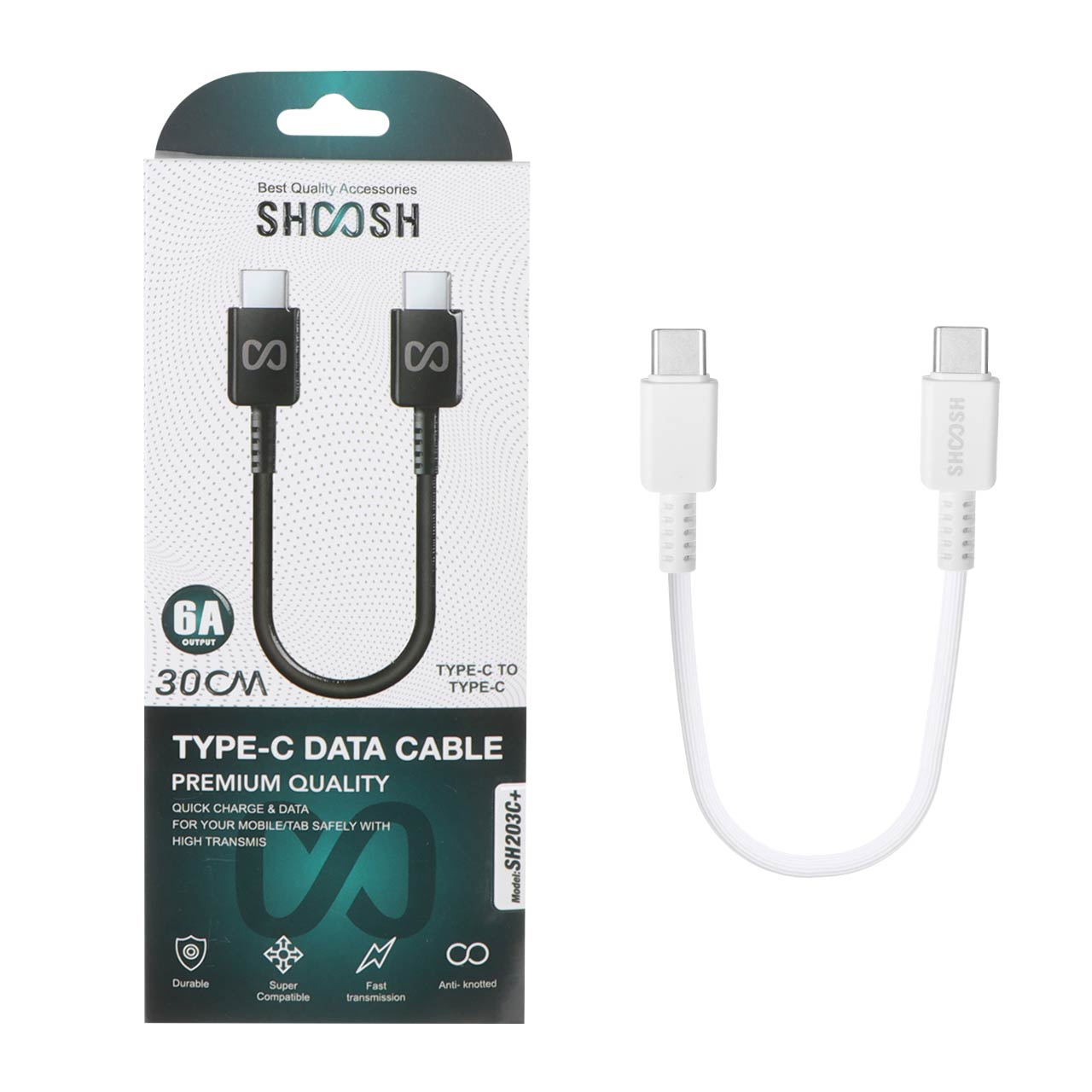 1546400 کابل شارژ فست پاوربانک Shoosh Type-C To Type-C مدل SH203C - Image 1