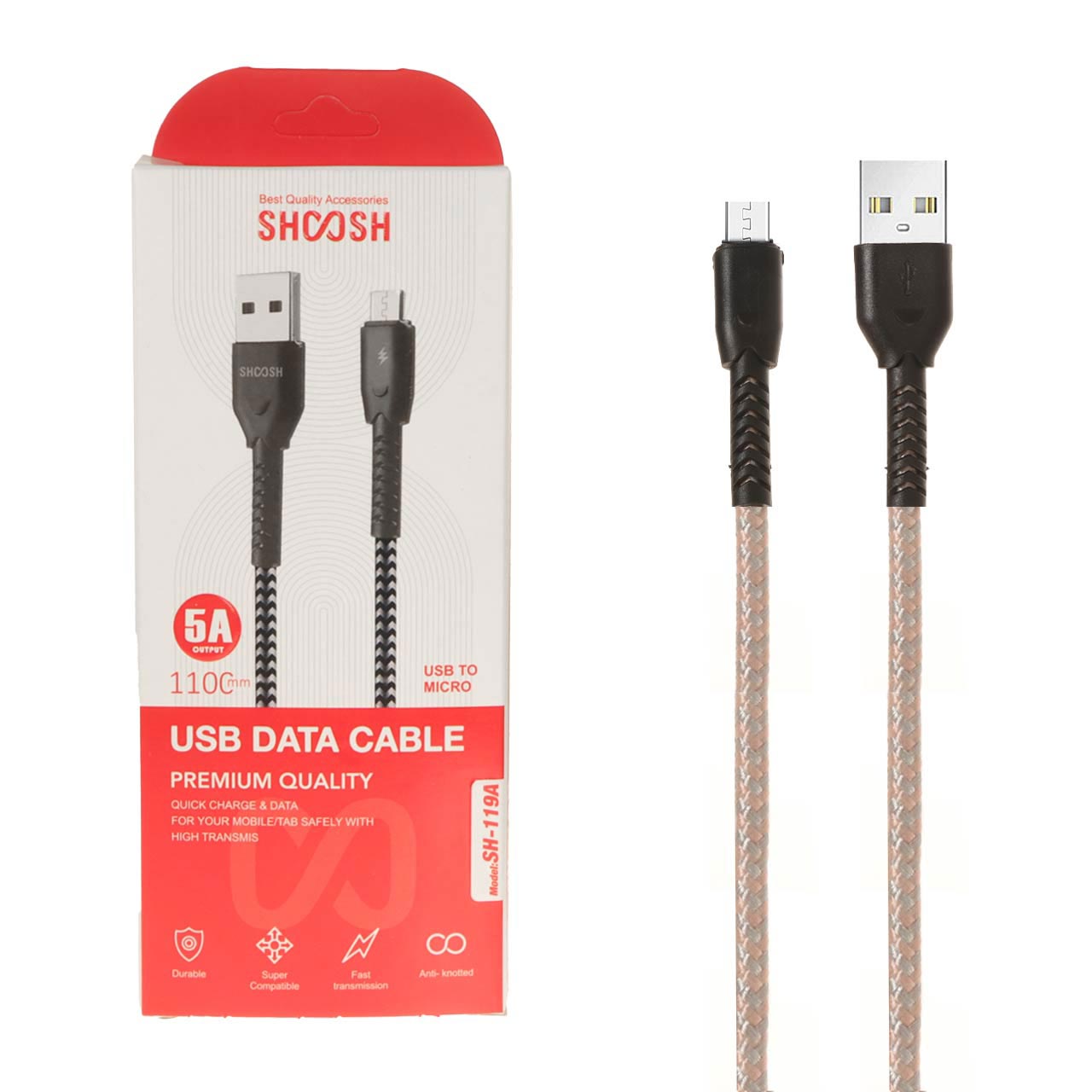 1622348 کابل شارژ 1.1 متری فست اندروید Shoosh مدل SH119A - Image 1